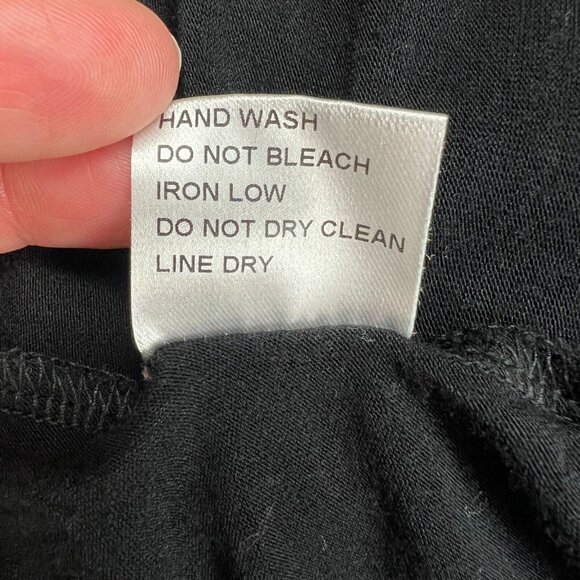 Aria Handmade Norma Tunic Top Womens Large Green Black Layered 3/4 Sleeve V-Neck - Picture 10 of 10